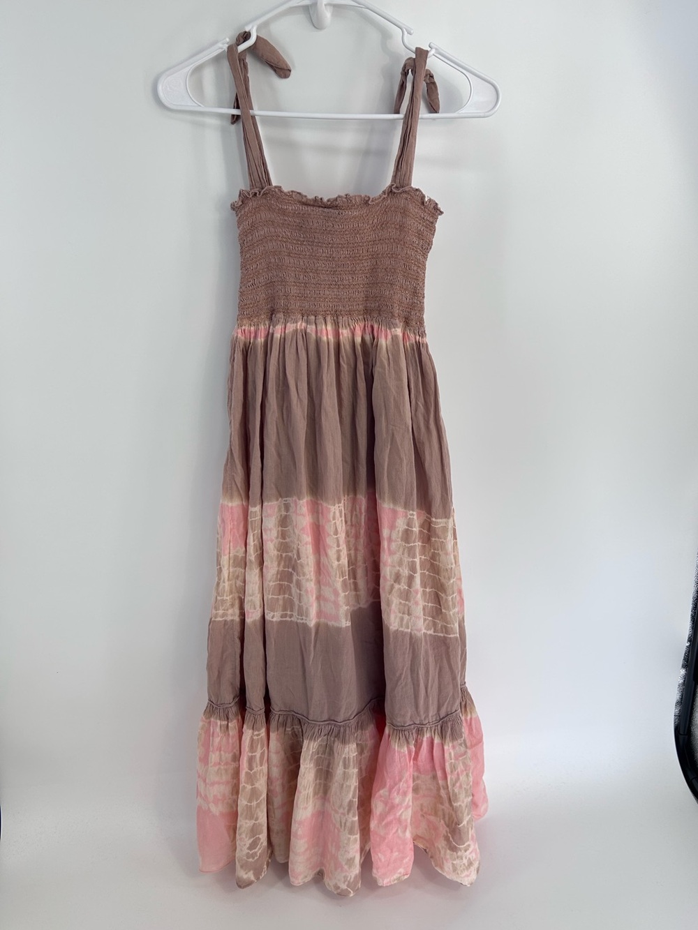 BILA Petite Pink Tie Dye Cotton Maxi/Midi Dress - Petite Small